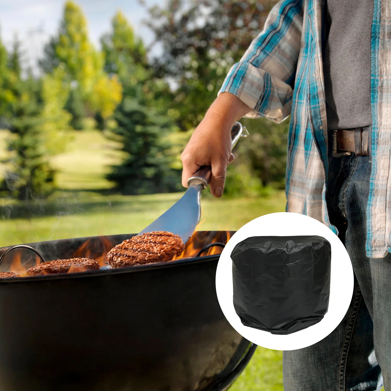 

Round Shape Polyester Barbecue Oven Cover Waterproof Grill Protective Cover