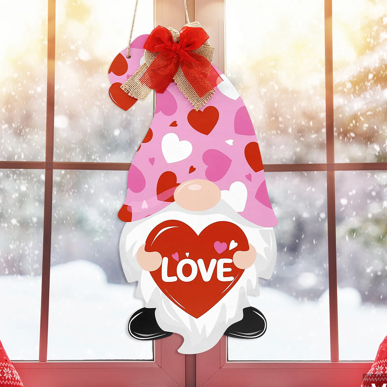 

Door Sign Valentines Day Dwarf Pattern Porch Home Decoration Accessories Wedding Spring Decoration Fairy Garden saint valentin