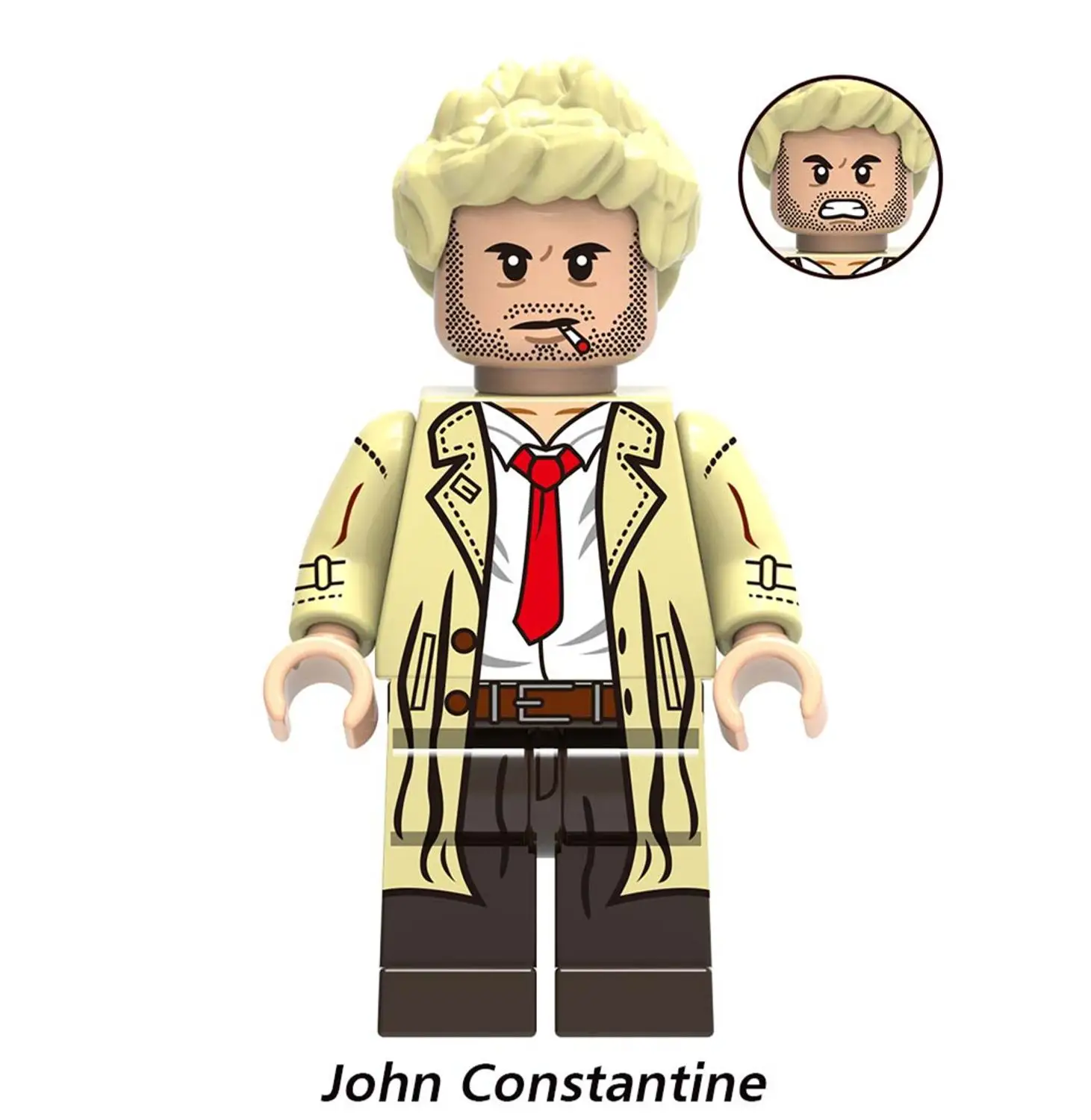 John Constantine Один супер герой X0227 Бейн Риддлер фигурка чучела Джокер яд плюща Пингвин Btgirl красный капюшон наборы Buidling блоки кирпичные игрушки - Цвет: John Constantine