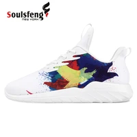 soulsfeng mens large size colorful doodle flying eagle sneakers lightweight non slip womens shock absorbing running shoes