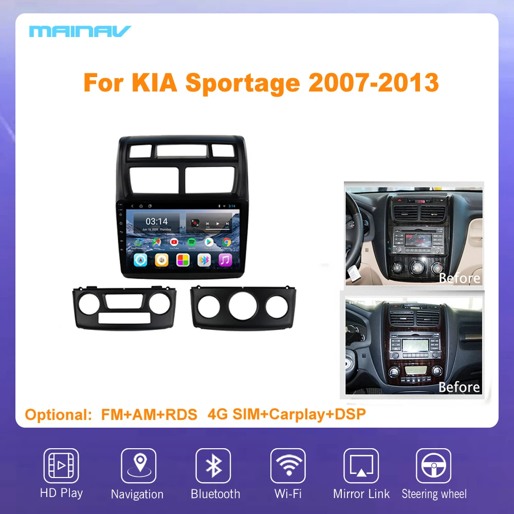 9 &quotAndroid10 для KIA Sportage 2007 2013 RDS автомобильный навигатор DSP CarPlay Автомобильный