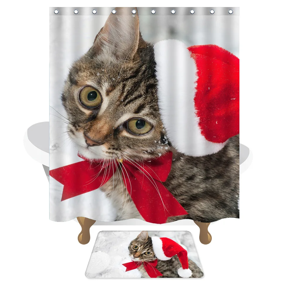 Коврик для ванной из микрофибры в рождественском стиле Нескользящий Резиновый