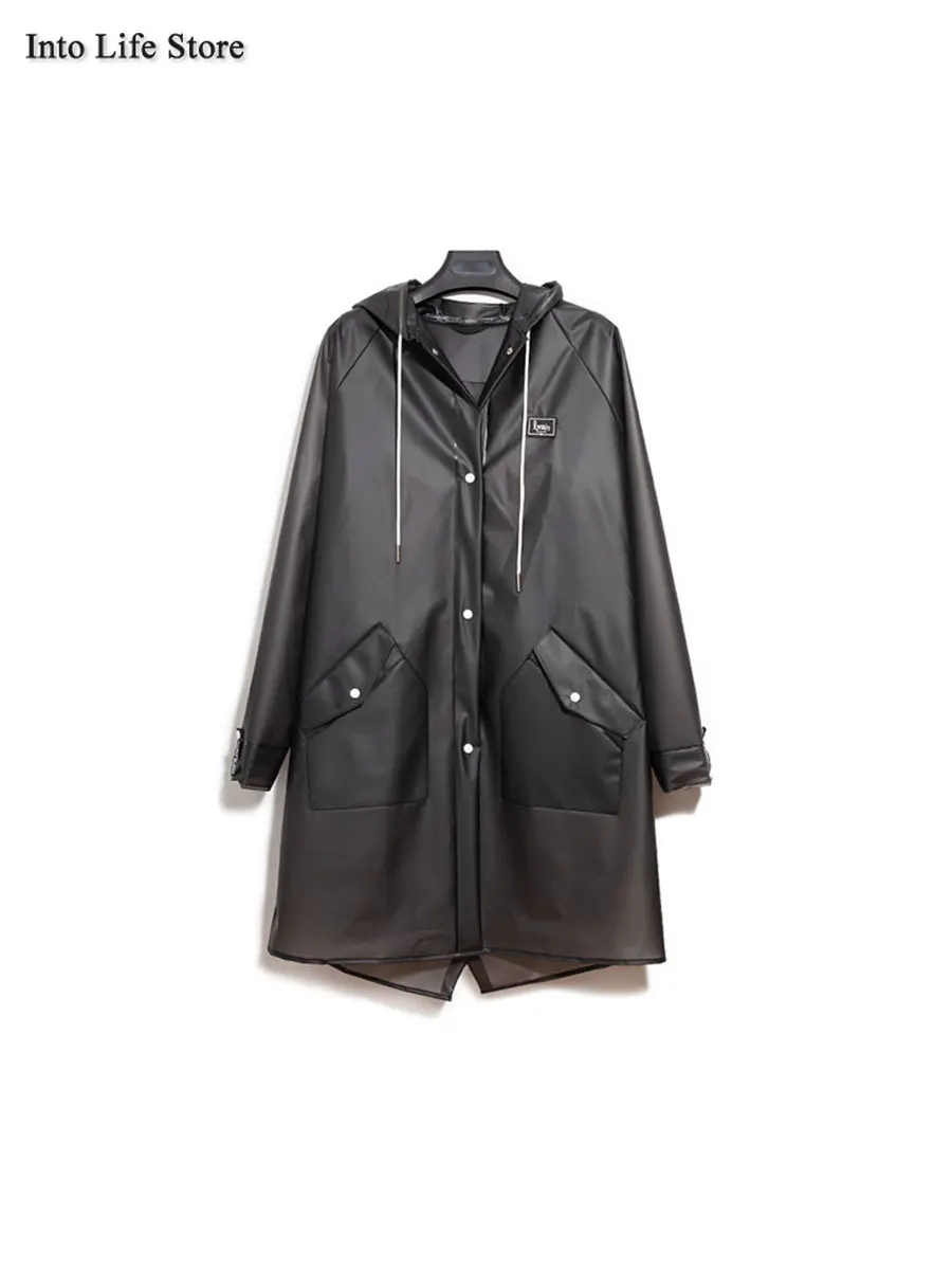 

Adult Long Raincoat Women Waterproof Black Men Rain Poncho Outdoor Rain Coat Hiking Camping Transparent Thickened Jacket Gift