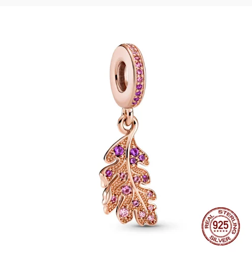 Лидер продаж браслет с подвесками в виде серебряных листьев украшенных