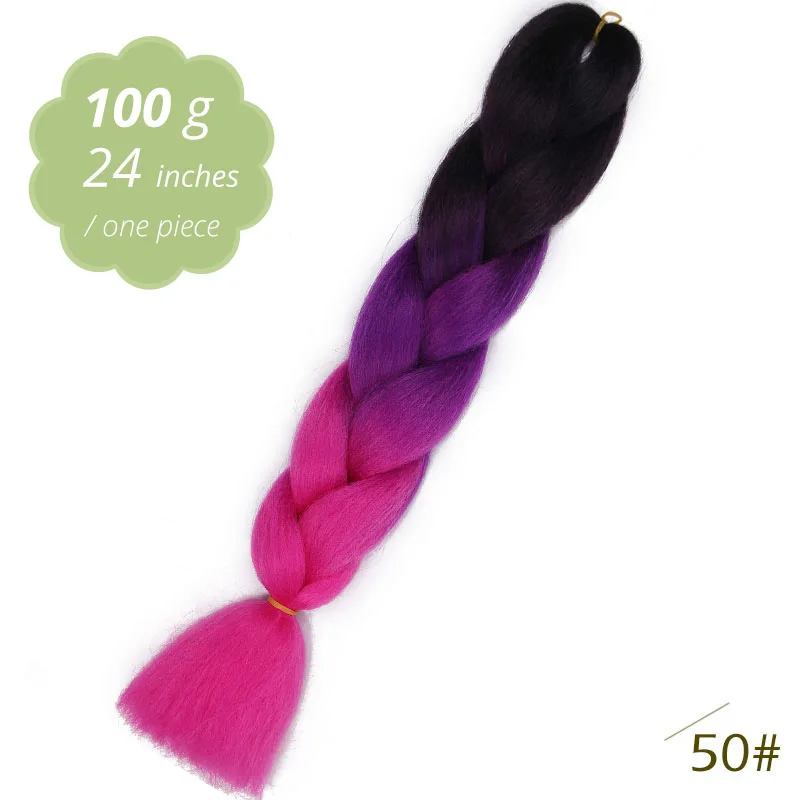 50 AISI BEAUTY Crochet Braids Synthetic Hair Jumbo Braiding Hair 100g/Pack Pink Grey Twists Braids Hair Extensions - Цвет: 50
