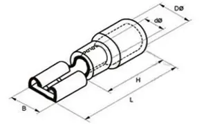 100 шт. 6,3 мм 16-14AWG FDFD/FDD/MDD 2-250 Женский Мужской изолированный Электрический обжимной терминал для 1,5-мм2 Кабельный разъем провода