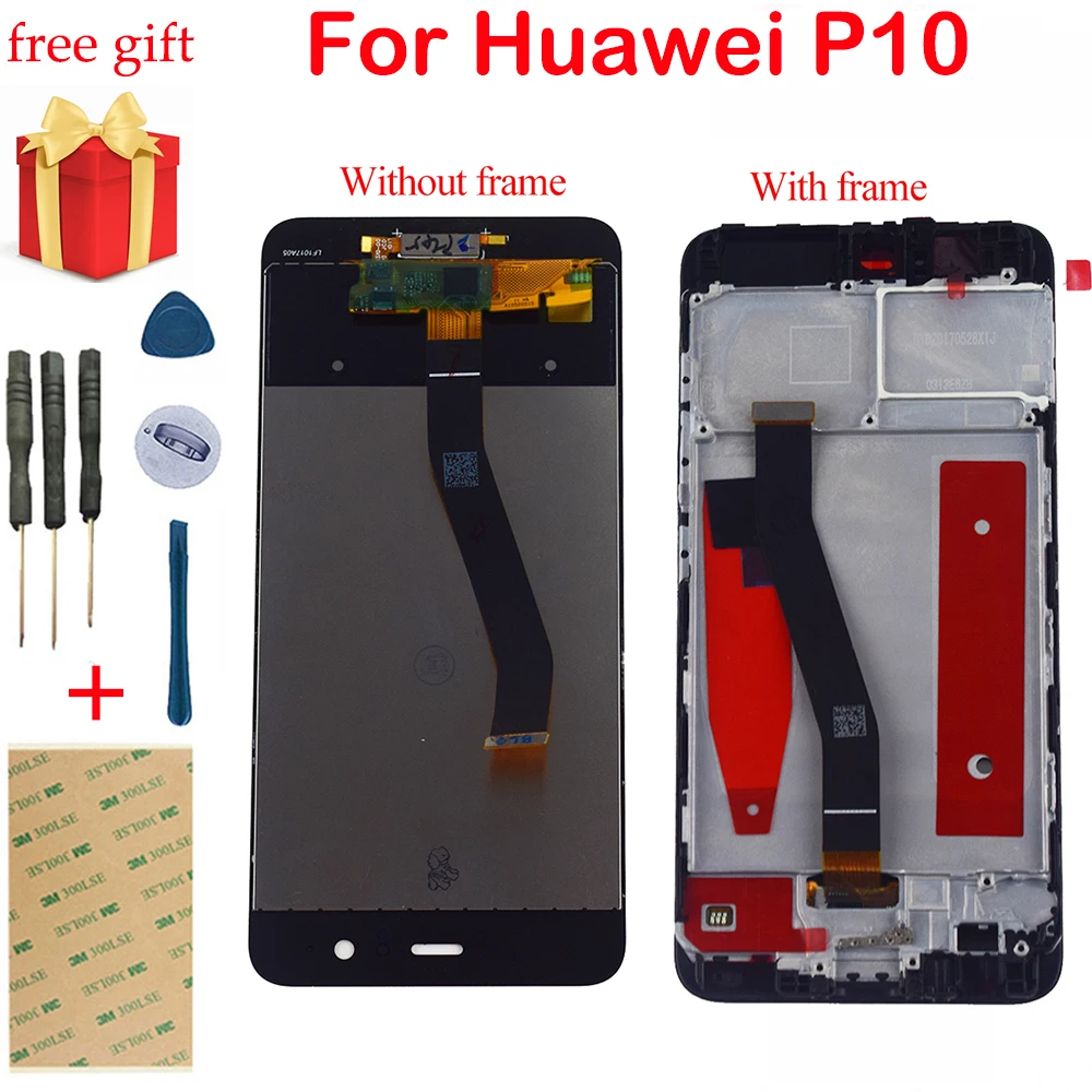 Для Huawei P10 ЖК дисплей сенсорный экран дигитайзер сенсор стекло в сборе для VTR L09