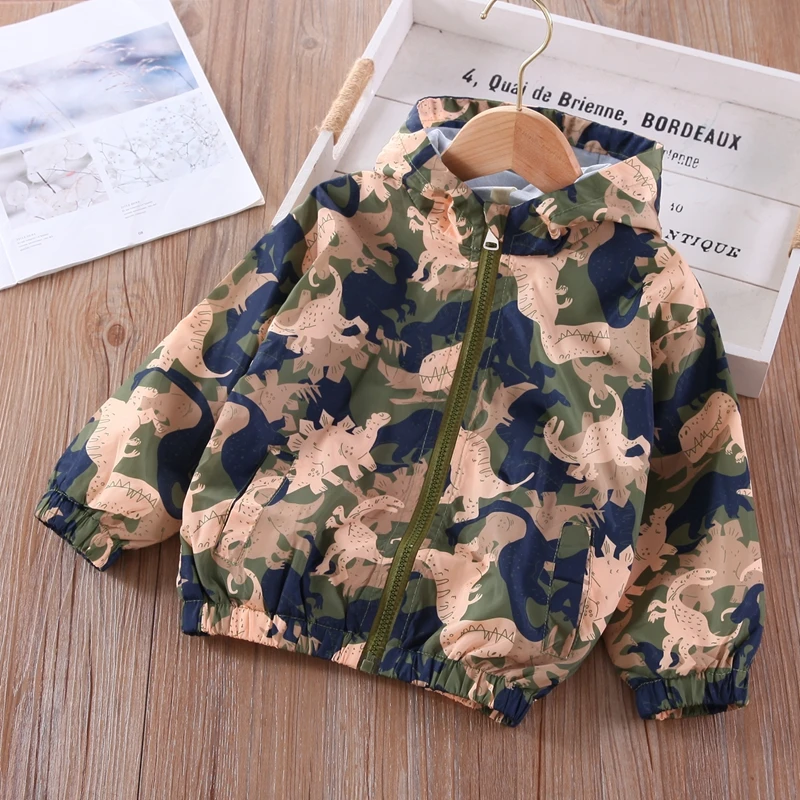 Детское пальто унисекс кардиган на молнии с длинным рукавом и мультяшным