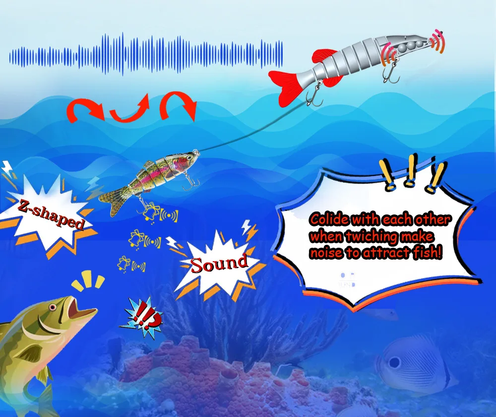 

Simulation Fishing Lure 10cm / 19.2g Flexible Multi-Section Bionic ABS Material