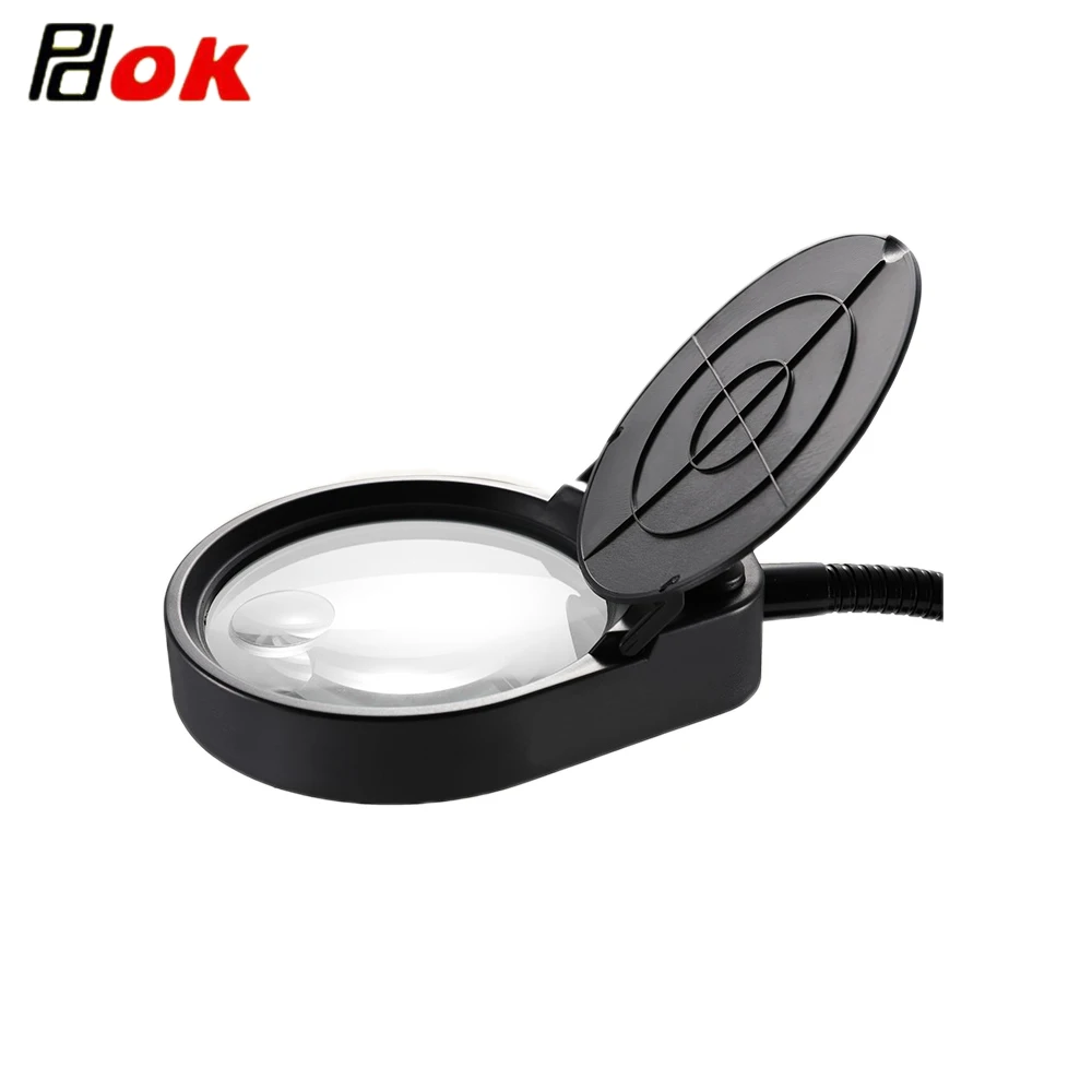 3x10x 8x15x or 5x Illuminating Industrial Magnifier with Magnetic Base for Electronics Inspection Magnifying Lamp | Инструменты