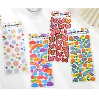 1 sheet sparkling sequins pet stickers butterfly flowers hand account material decoration stickers 8 types
