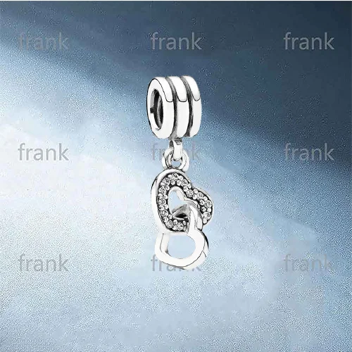 

791242CZ-HEARTS-ENTWINED-HANGING-SILVER-CHARM-