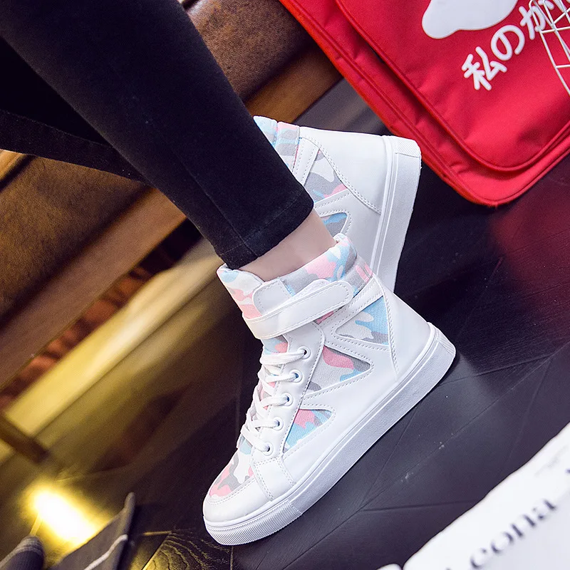 QWEDF высокие кеды из PU искусственной кожи женская повседневная обувь белого цвета