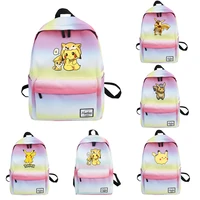 new pokemon colorful backpack high capacity nylon waterproof pikachu cartoon harajuku school bag fashion women kawaii knapsack