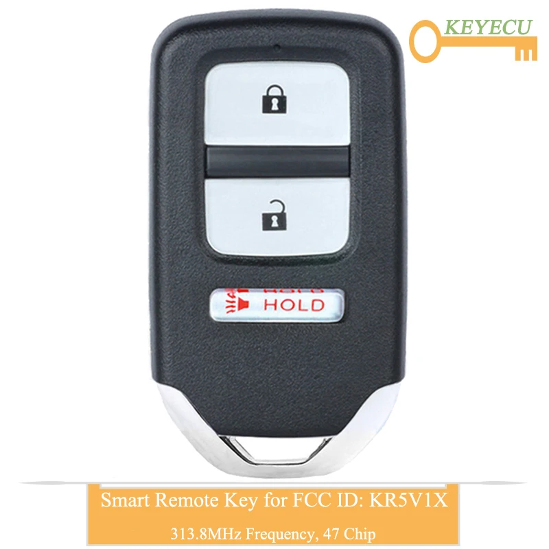 KEYECU пульт дистанционного управления автомобильный ключ для Honda Fit 2015 2016 2017 HR V Fob 3