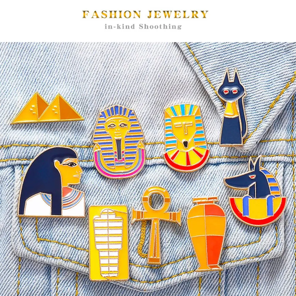 Древняя египетская Пирамида брошь Фараон Лев портрет Капельное масло