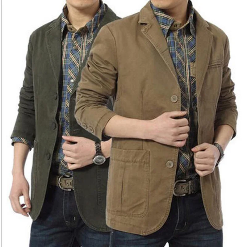 Новинка мужская хлопковая куртка блейзер мужской сезонный костюм пальто мужские