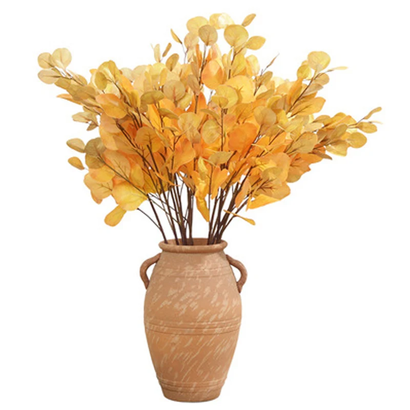 

Silk Leaf Eucalyptus Artificial green Leaves For Wedding Decoration DIY Wreath Gift Scrapbooking Craft Apple Plants Fake Flower