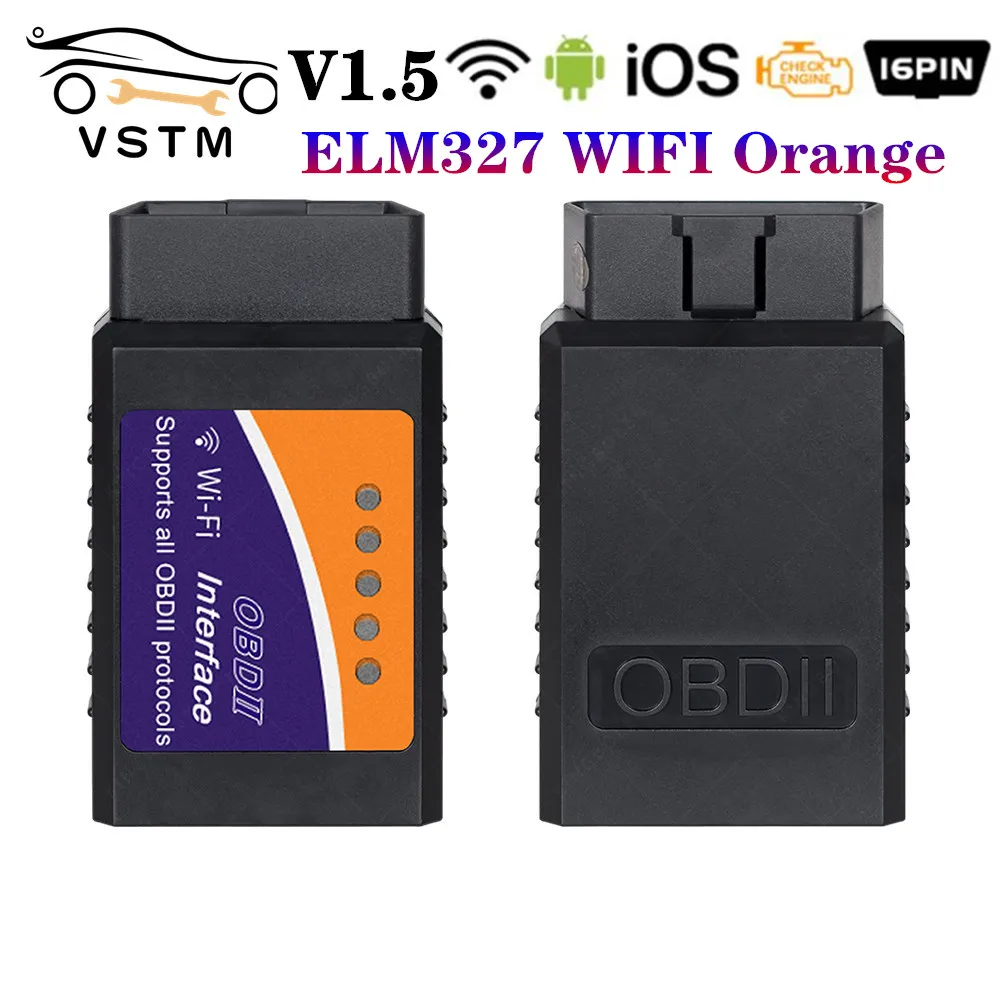 New Arrival ELM327 Scanner V1.5 WIFI OBD2 OBDII Auto Code Reader elm 327 WiFi 1.5 Car Diagnostic Tool For iOS/Android