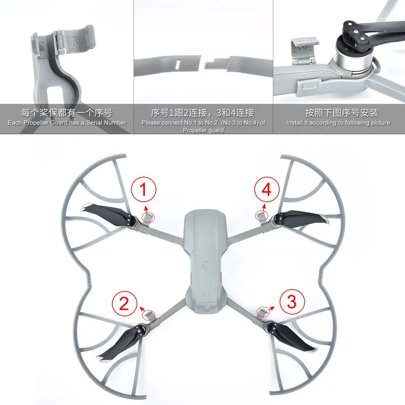 DJI Air 2S Propeller Guard Prop Protector Bumper Holder Kit for DJI Mavic Air 2 Drone Paddle Blade Protective Cover Accessories