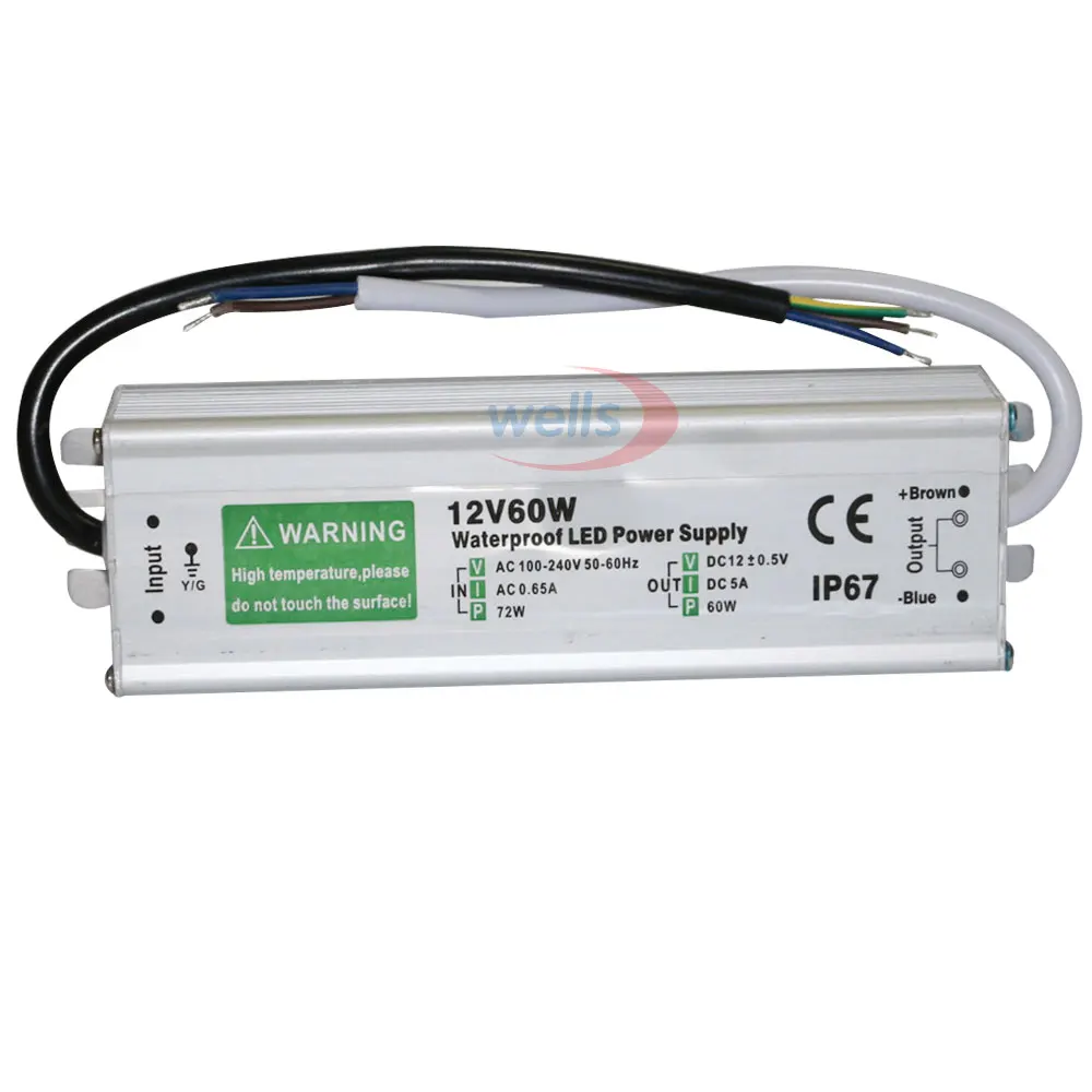 Водонепроницаемый драйвер для Светодиодный ных лент трансформатор питания IP67 12