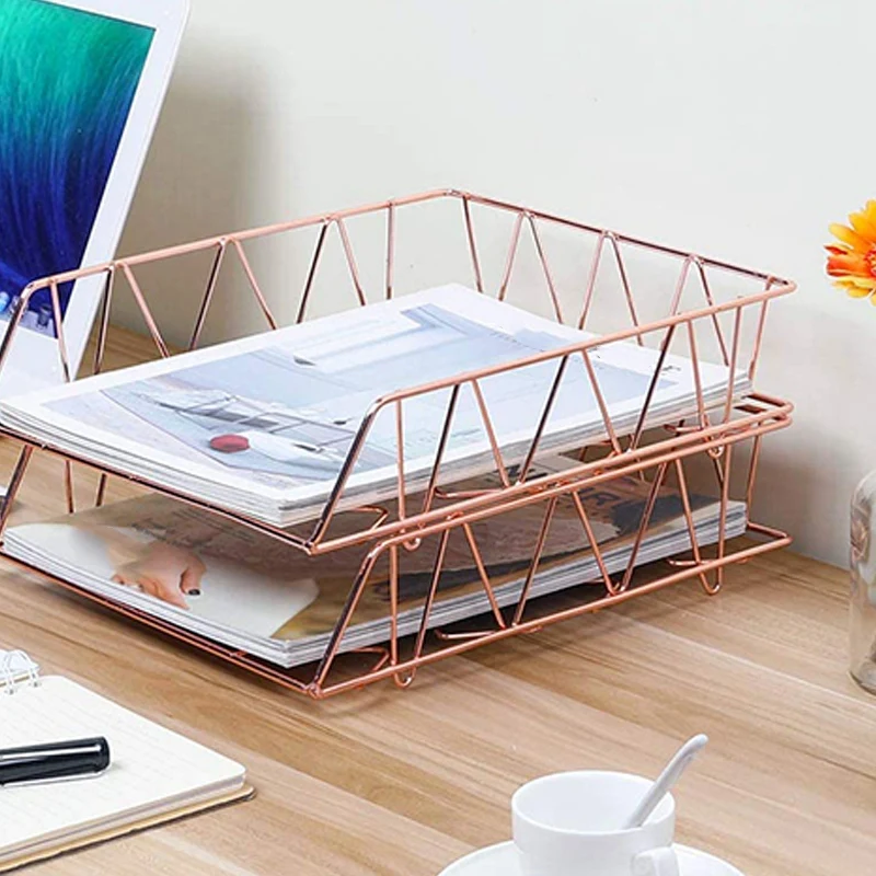Настольный органайзер для файлов металлический Штабелируемый поднос писем
