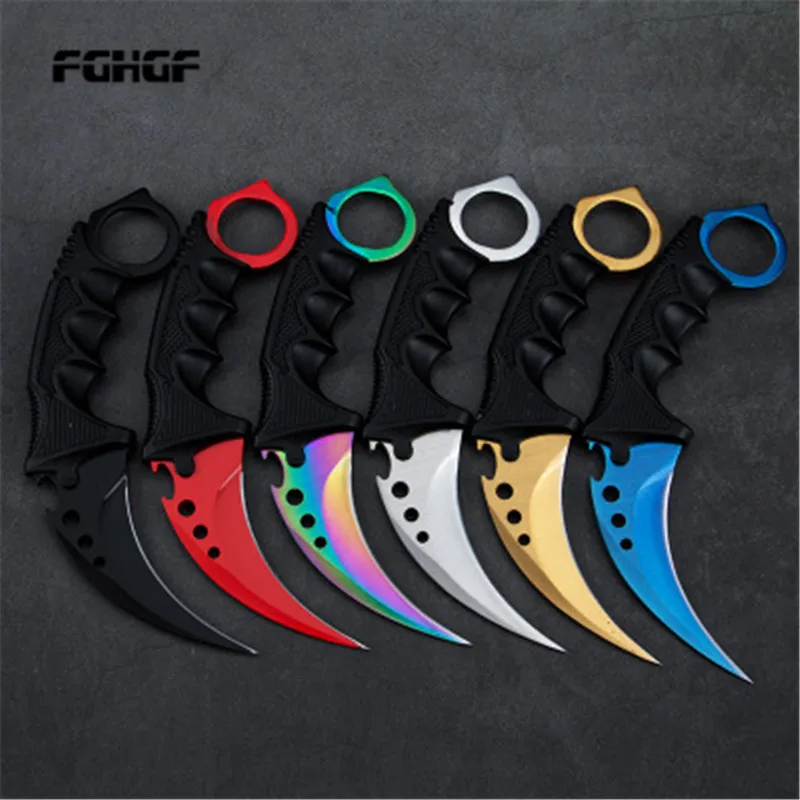 Karambit csgo игра коготь нож открытый коготь высокой твердости нож для выживания в дикой природе многофункциональный прямой нож