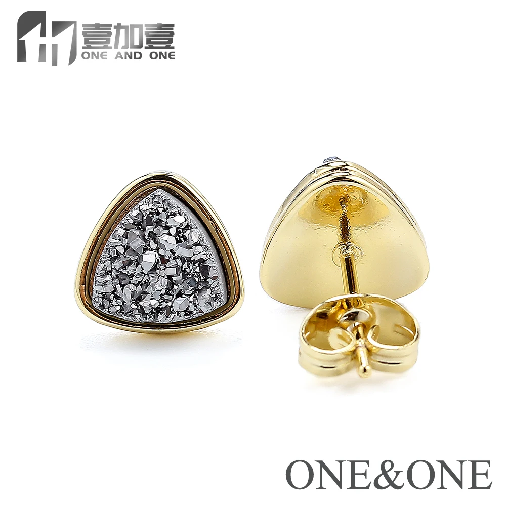 10 пар сережек смешанных цветов треугольные серьги 8 мм гвоздики из натуральной