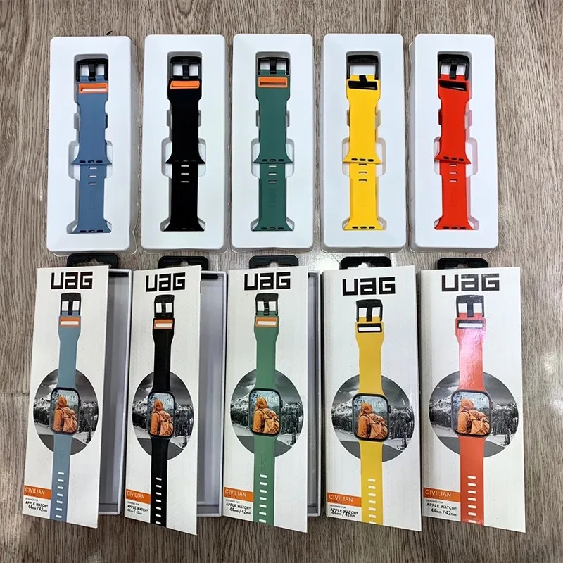 

UAGHigh quality silicone strap for Apple Watch band 44/42mm 40/38mm meteorite two-color bracelet apple watch series 6 SE 5 4 3 2