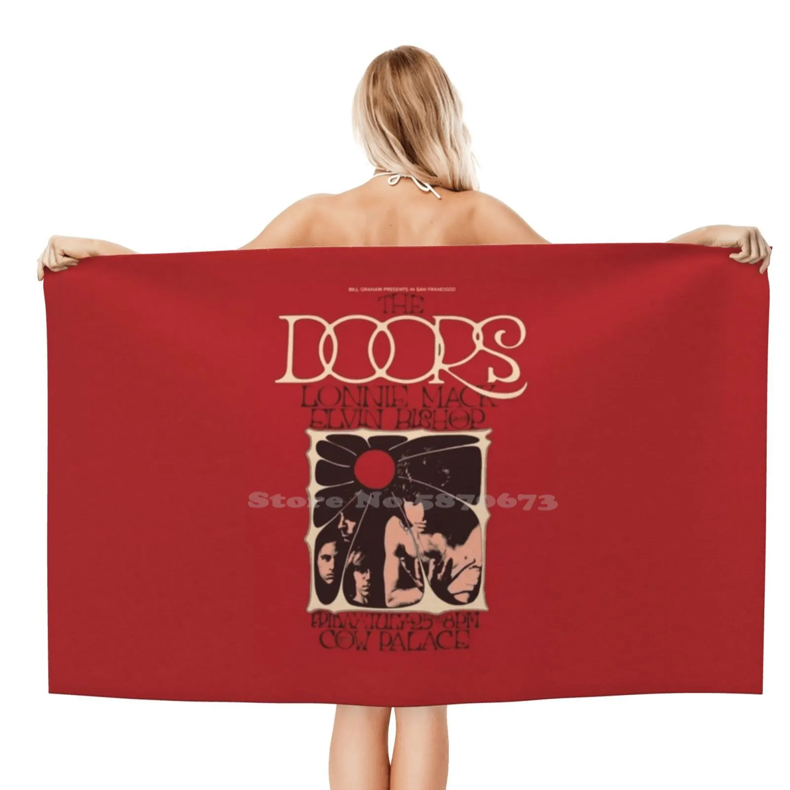 Винтажное мягкое полотенце для лица с рисунком музыкального концерта и