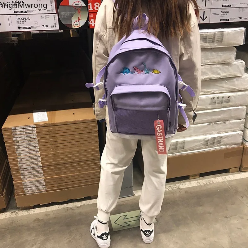 Граффити вышивка мультфильм Динозавр Милые уличные большой емкости школьный