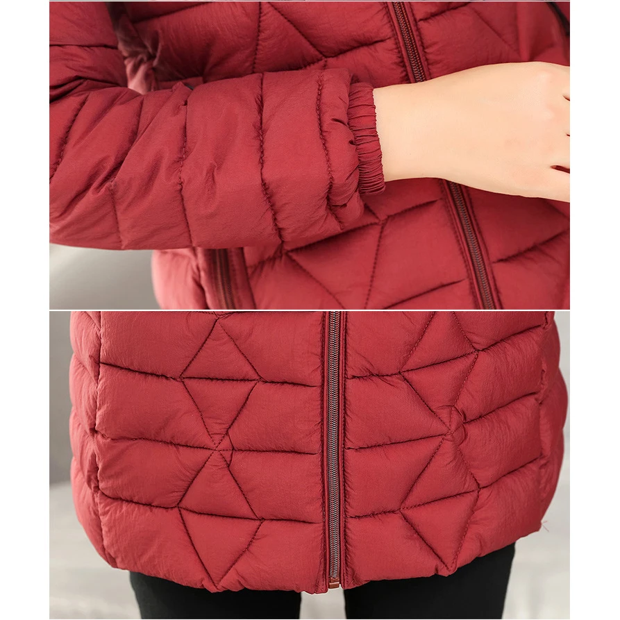 Женская парка с капюшоном черная винно-красная армейская зеленая куртка модель