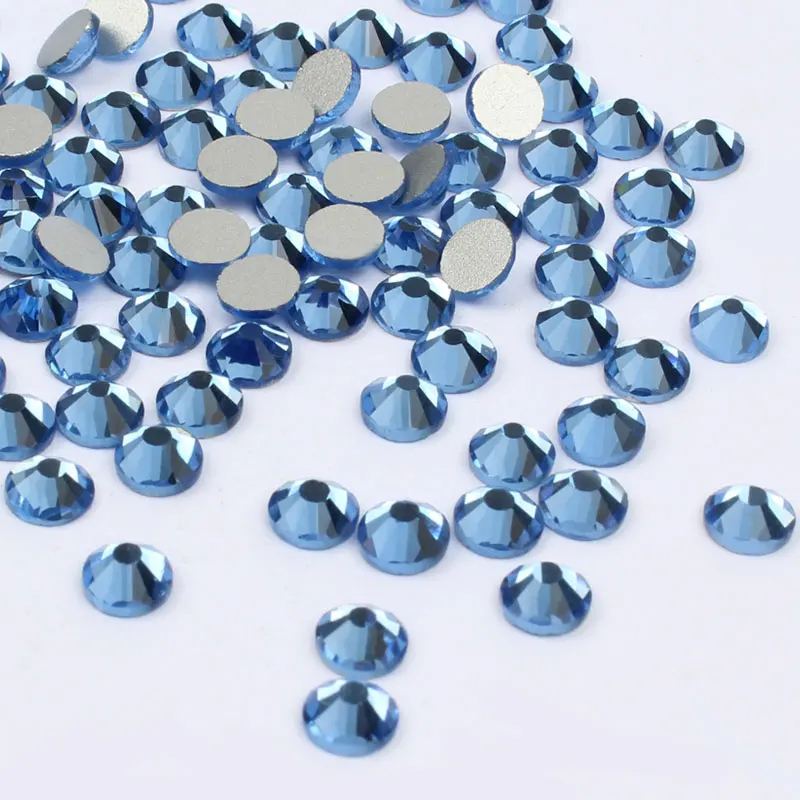 

Light blue Blue 3D Nail Art Non Hotfix Crystal Rhinestones For Nails Art Decoration Glue On Glass Diamonds DIY Wedding 1505