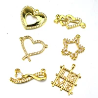 3pcs love pendant designer charm bracelet necklace jewelry making gold amulet cubic zirconia heart shaped jewelry accessories