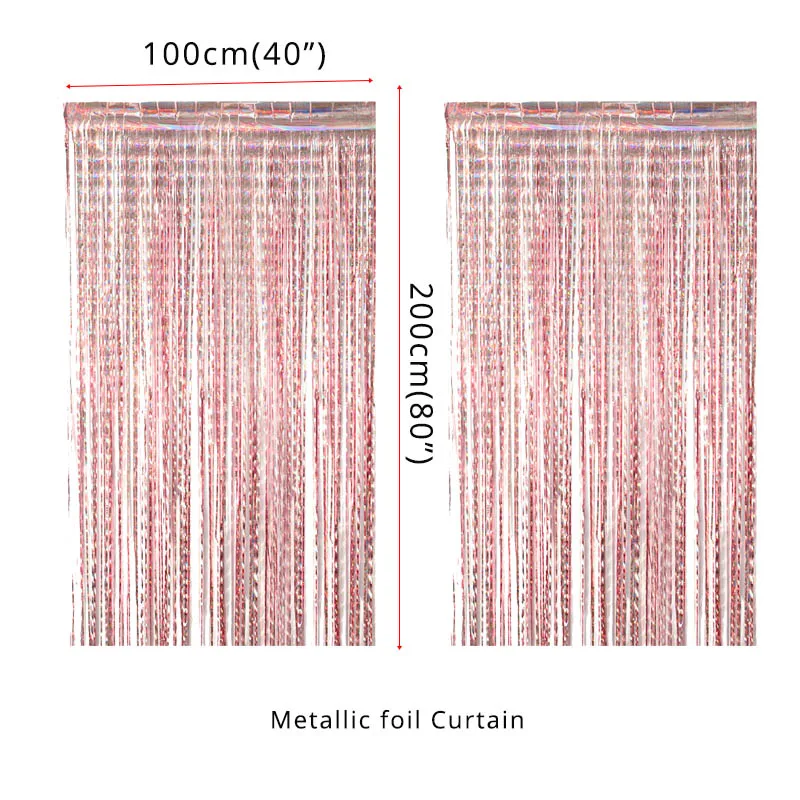 backdrop decor Cyuan розовое золото невесты быть фольгой воздушные шары подвесные гирлянды мишура бахрома шторы для свадебного душа украшения для девичника - Цвет: backdrop decor