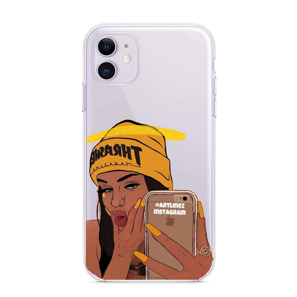 

Afro Girls Black Women Art Case For iPhone XR XS Max X Coque For iPhone 11 Pro Max Case For iPhone 7 8 6 6S Plus 5 5S SE