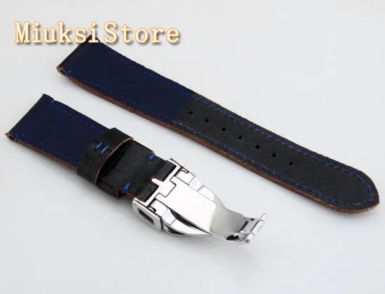 Черный тканевый кожаный ремешок Bliger 22 мм пряжка из нержавеющей стали аксессуары