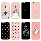 Силиконовый чехол для iphone 8 Plus 6s 6 7 8x10 xs max 5s 5 5se, мягкий чехол с милым сердечком, кошкой и собакой для iphone xr