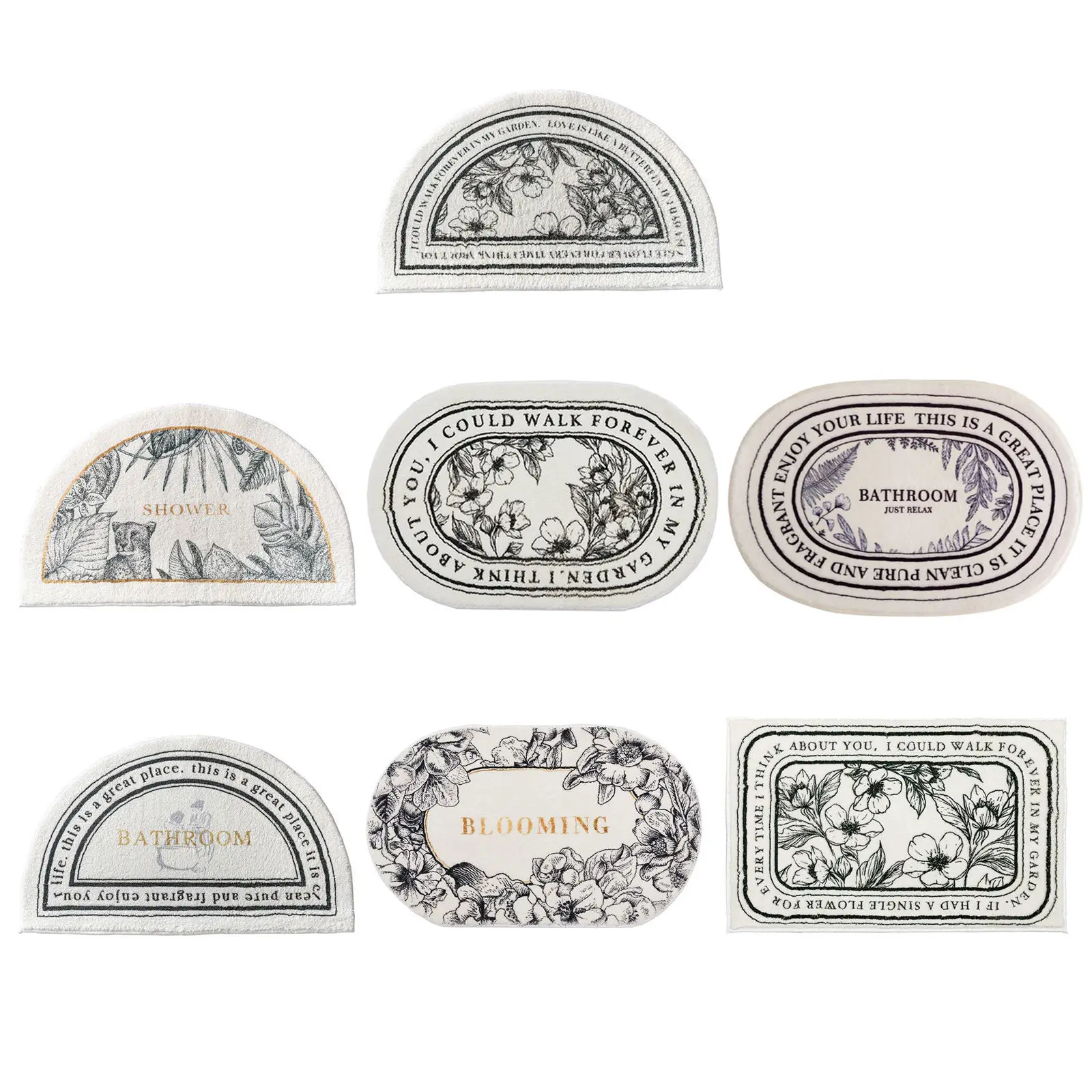 

Floor Rug Eco-friendly Wide Applications Doormat Indoor Dryable Skin-Friendly Strong Breathability for Living Room Bathroom