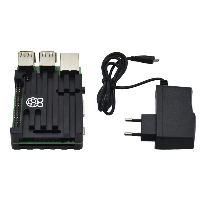 Raspberry Pi 3 Model B +(Plus) + ЧПУ Алюминий чехол 5V 2.5A Мощность адаптер с поддержкой Wi-Fi и