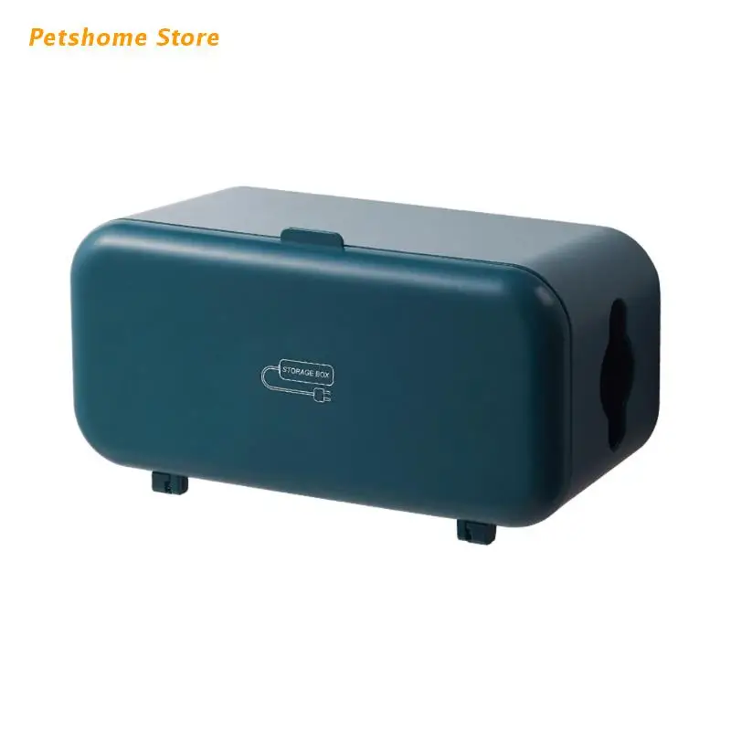 

LX9C Wall-mounted Plastic Wire Storage Box Power Line Case Socket Cable Organizer Box