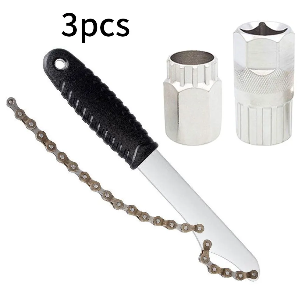 

3pcs Bike Cassette Removal Tool Chain Whip Freewheel Puller Flywheel Turner Bicycle Sprocket Removal Tools Sprocket Remover