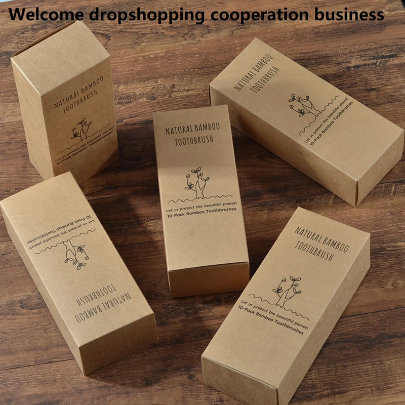 50 Pack Оптовая бамбуковая зубная щетка мягкая щетина биоразлагаемая пластиковая