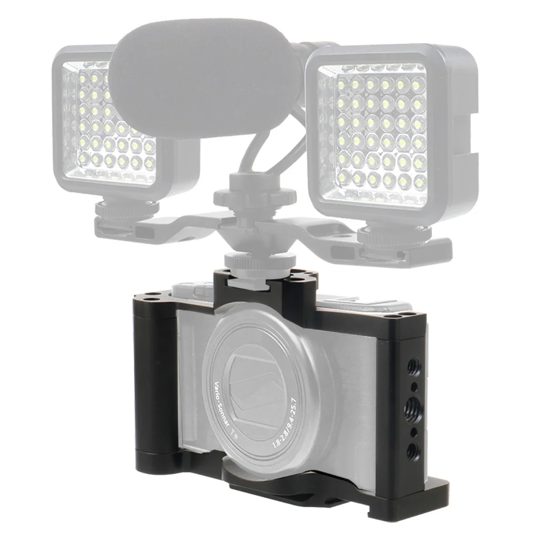 

Form-fitting DSLR Camera Cage Stabilizer Rig for Sony ZV1 Vlog Protective Case Tripod Ballhead w/ Arri Cold Shoe Mount 1/4" 3/8"