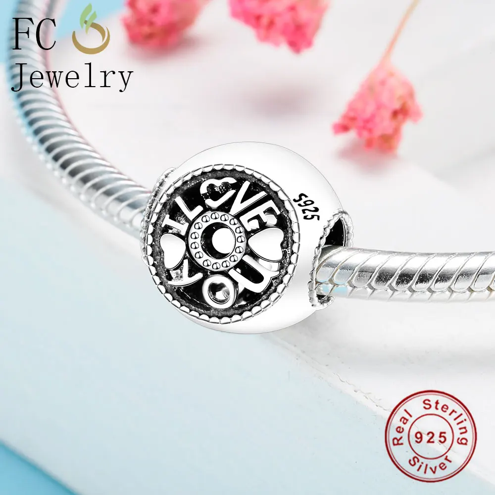 FC Jewelry Fits European BrandCharms Bracelets 925 Sterling Silver Made With Love Heart Slide Perles Kralen Beads Berloque | Украшения и