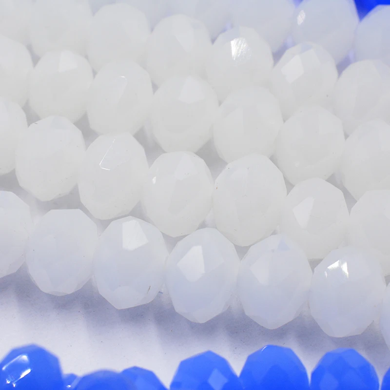 Круглые бусины разделители белого цвета 4 мм 6 8 с австрийскими гранеными