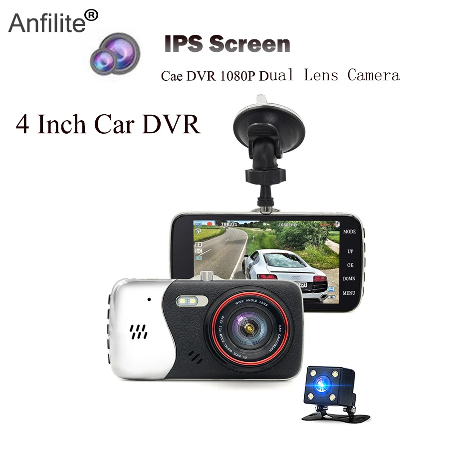 Anfilite ADAS Автомобильный видеорегистратор Камера с двойным объективом ips 4 дюйма Full