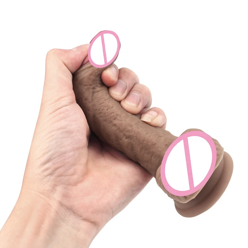 GaGu мягкий жидкий силиконовый реалистичный фаллоимитатор коричневый Пенис с