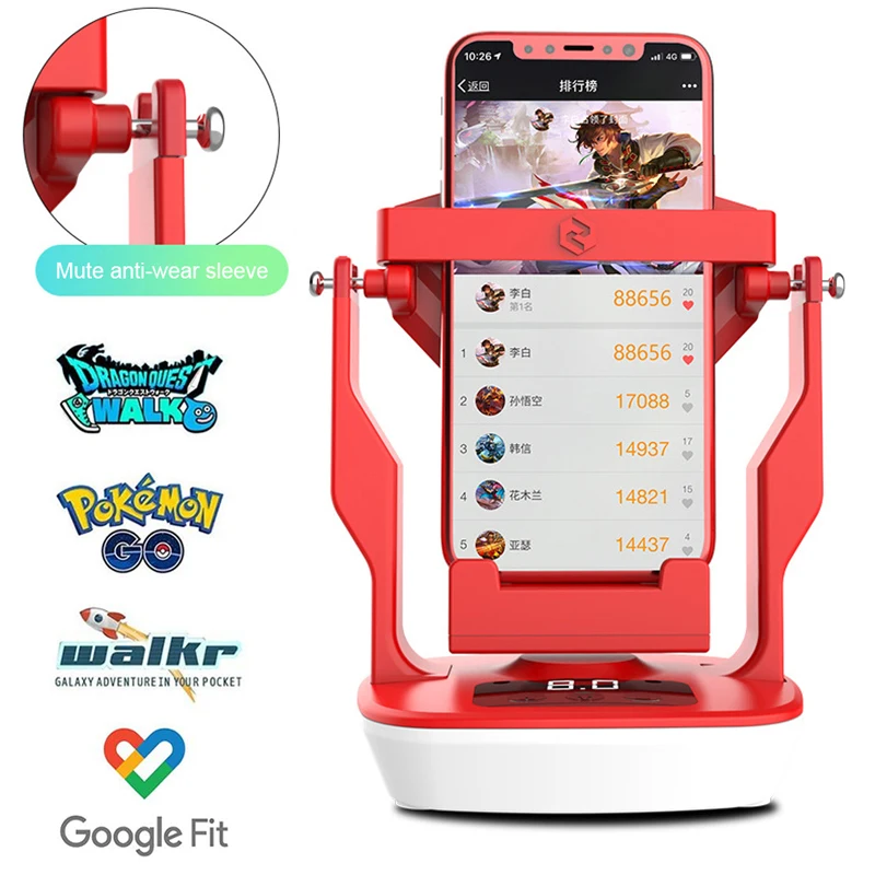 

6.5 inch USB Phone Walking Swing Shaker For Pokemon Go Google Fit LCD Digital Timing Pedometer Brush Steppers Wiggler Counter