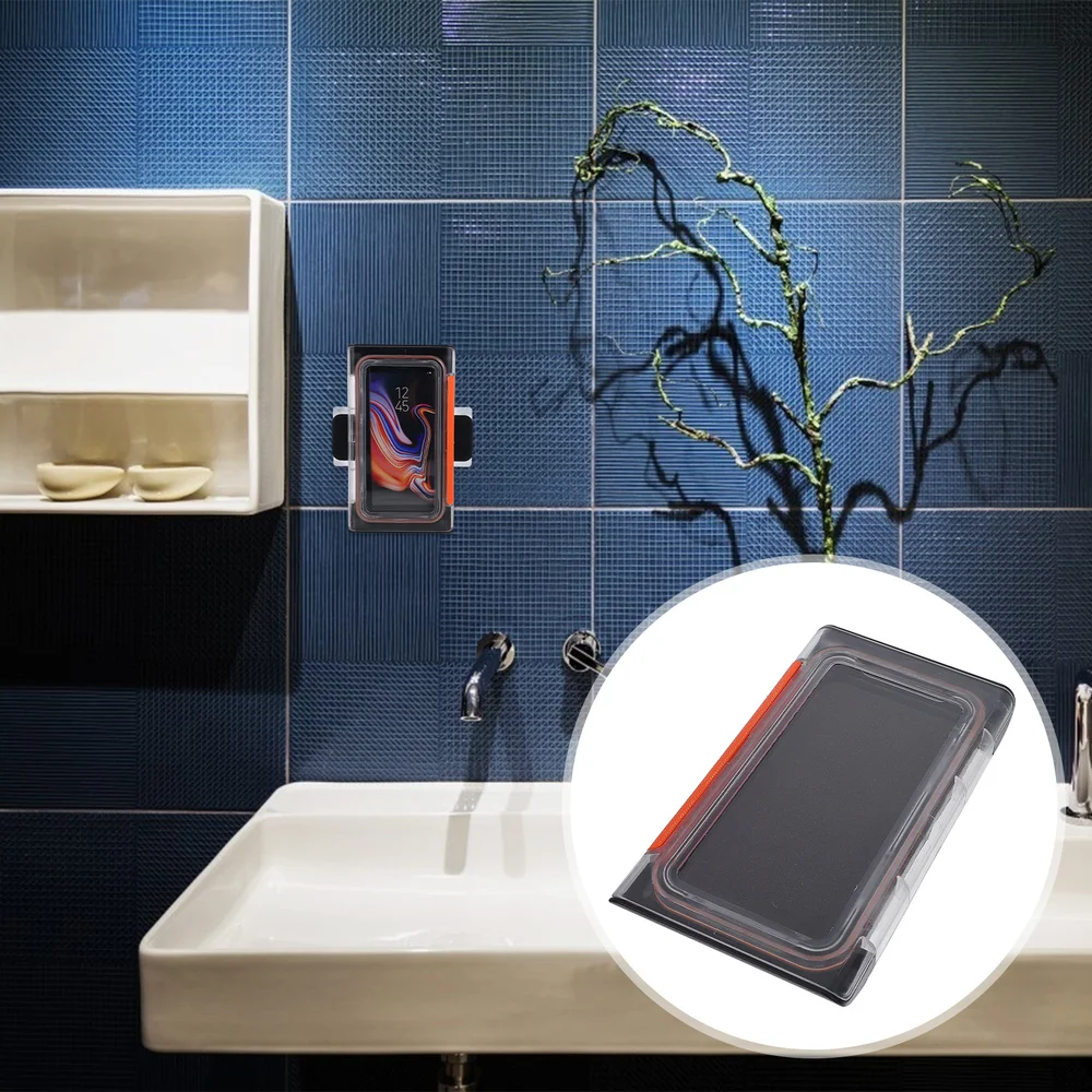 

Phone Storage Case Waterproof Shower Watching Holder Wall Mounted Phone Case